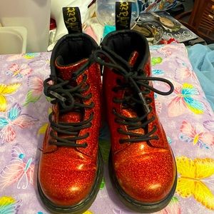 Red glitter doc martens boots